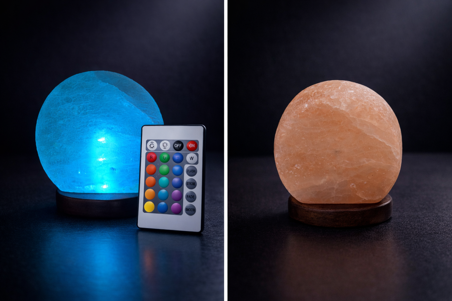 Modern Glow Salt Lamp – Remote Control RGB Light