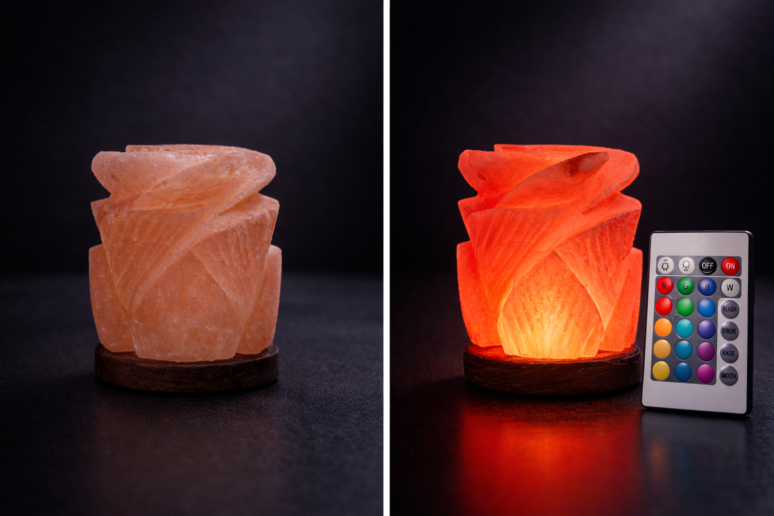 Rose Salt Lamp – Remote Control RGB Glow