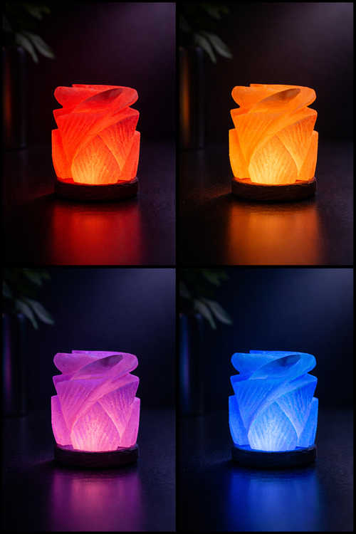 Rose Salt Lamp – Remote Control RGB Glow